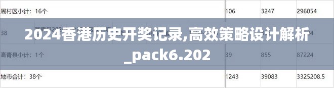 2024香港历史开奖记录,高效策略设计解析_pack6.202