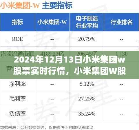2024年12月13日小米集团W股票实时行情深度解析,特殊日的股市观察