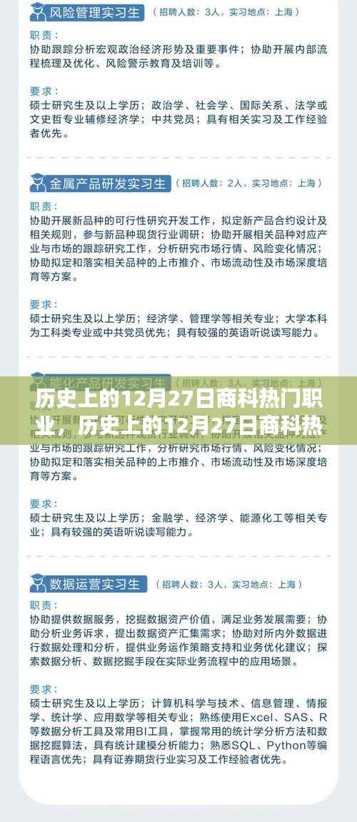 历史上的12月27日商科热门职业概览,职业趋势与变迁的洞察