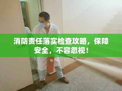 消防责任落实检查攻略,保障安全,不容忽视!