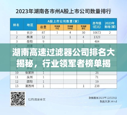 湖南高速过滤器公司排名大揭秘,行业领军者榜单揭晓!