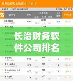 长治财务软件公司排名揭秘,行业影响力榜单揭晓!
