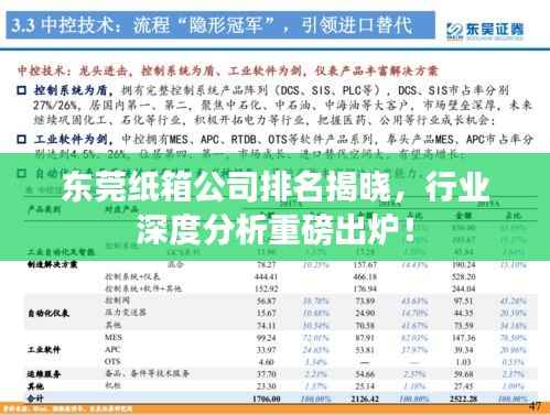 东莞纸箱公司排名揭晓,行业深度分析重磅出炉!